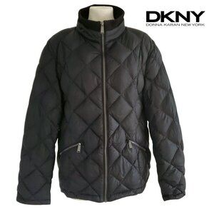 DKNY Down filled Black Puffer Jacket with Zipper Pockets Lightweight Size XL